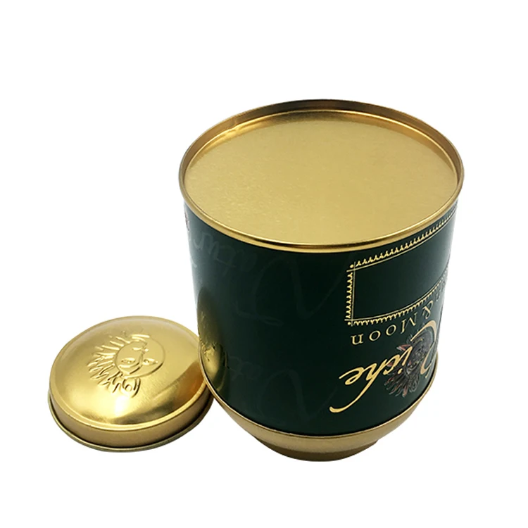 18 Years Factory Custom Special Shape Tinplate Box America Coffee Packaging Metal Box Dia120x90(h)mm or Customized Size XH12090