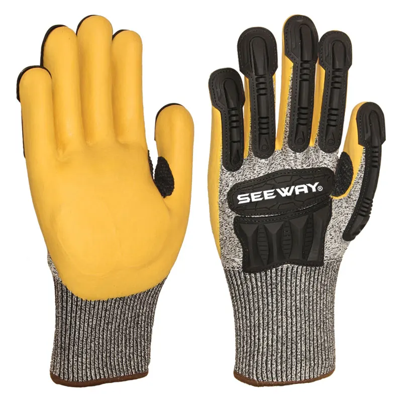 Heavy Duty TPR Anti Impact & Cut Resistant Oil Field Mechanic Gloves