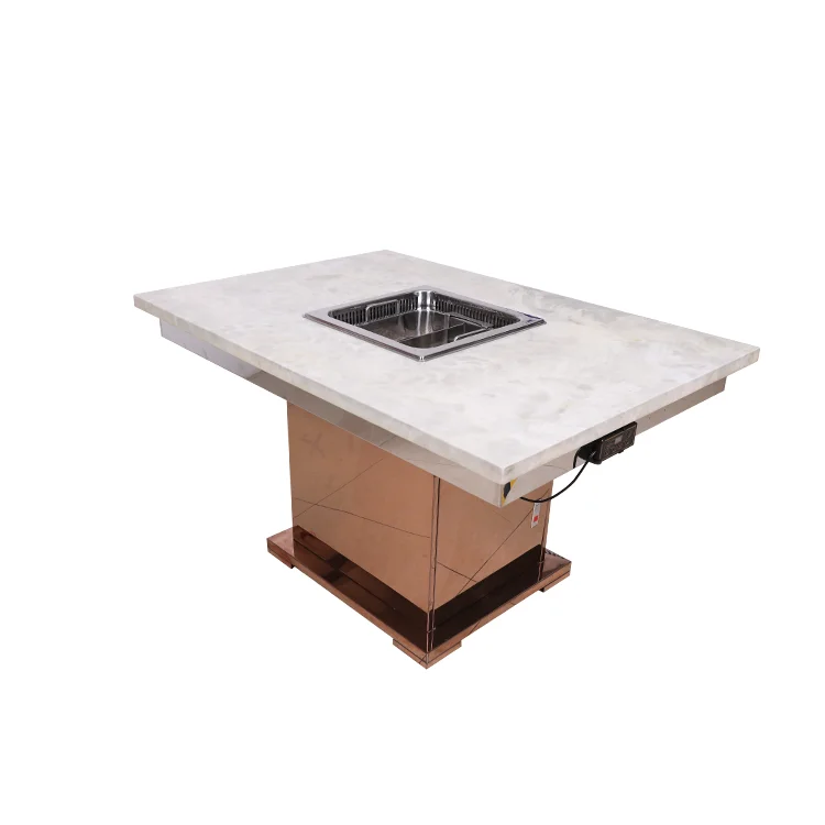  Hot Selling Restaurant Korean Bbq Grill Dining Table Shabu Pot With Downward