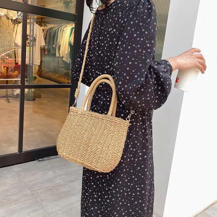 Wholesale Eco-Friendly Popular Outdoor White Woman Straw Bag Indonesia