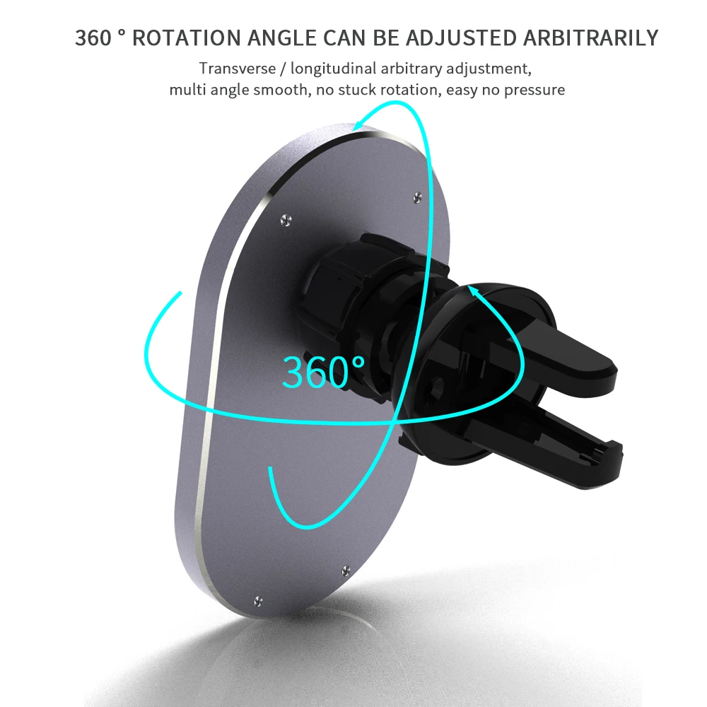 Just Link Magnetic Car Holder Mobile Phone Stand 15W Wireless Charger With LED Light Quick Charging For Iphone