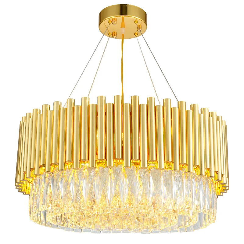 Crystal Pendant Chandelier Amber Germany K9 Modern LED Iron+ Crystal 12 Golden Iron Switch Control 110V /220V AC 165-265V 2001-R