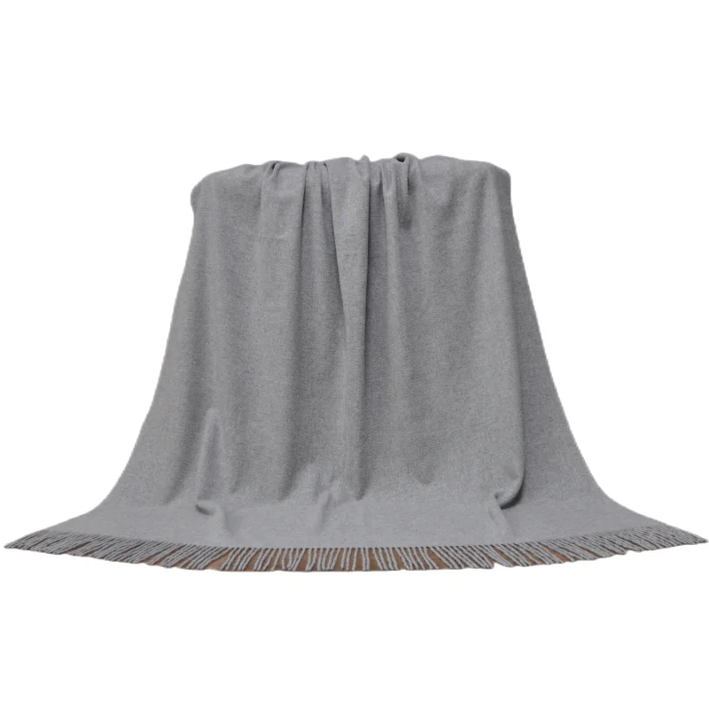 BLUE PHOENIX throw blanket for couch 100% high quality Australia merino wool charcoal grey sofa travel outdoor picnic outdoor