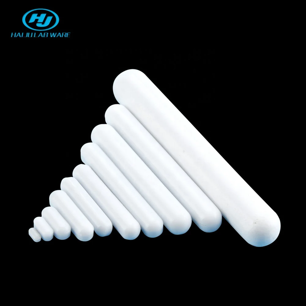 HAIJU LAB Laboratory Application OEM custom Strong Field White PFTE Coating Stirrer Magnetic Smooth Mixer Stirring Bar Magnets