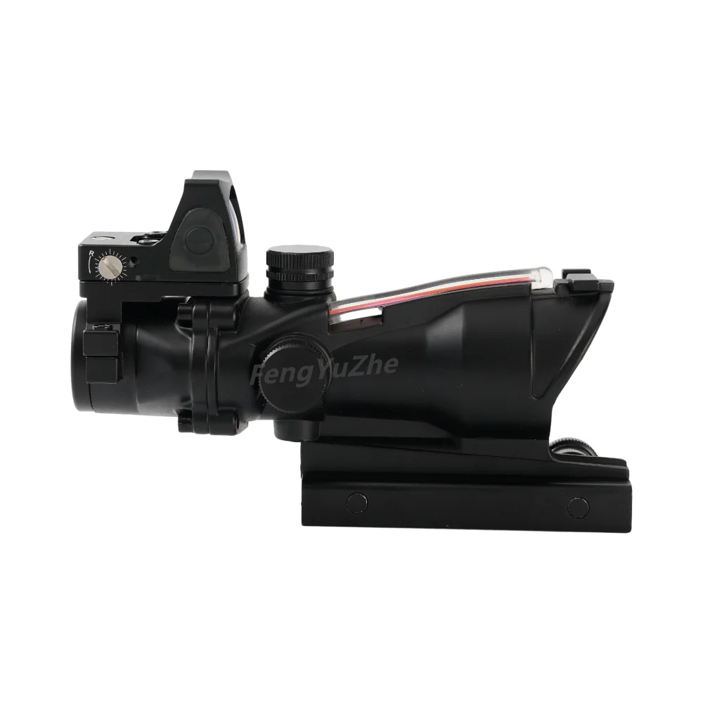 4X32 ACOG настоящая волоконная оптика тактический прицел красный зеленый Светящийся точечный охотничий 5 МВт лазерный алюминиевый