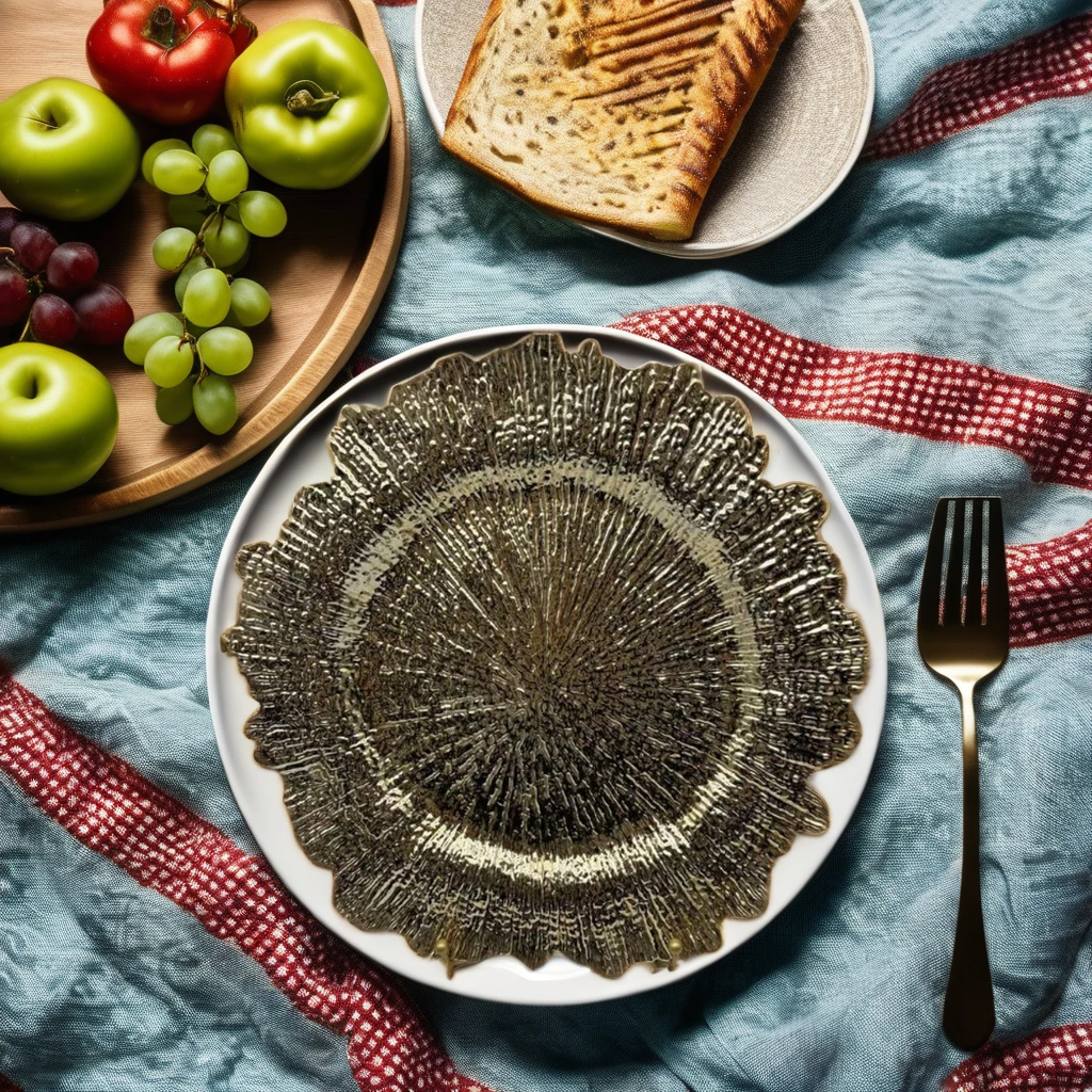 13 Inch Gold Reef Disposable round Plates Unique Sustainable Wedding Decorative Novelty Design Party Food Serving Charger Dishes