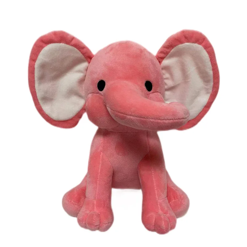 Crooked nose big ears custom plush elephant toy with bow