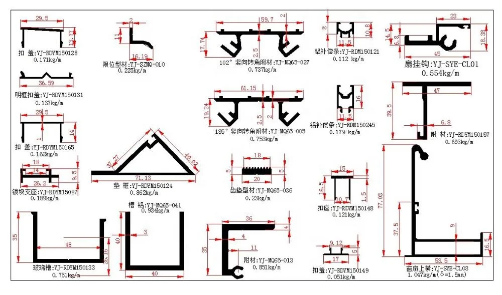 
Panel Curtain Wall Building Exterior Facade Design Aluminum Curtain Wall Profile aluminum u channel profile 