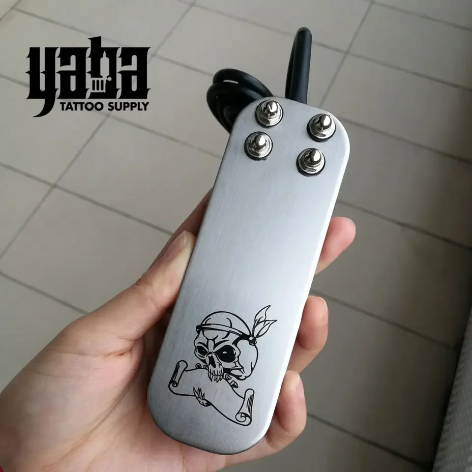 Wholesale Mini Flat Stainless Steel Pedal Tattoo Power Switch Control With Clip Cord Tattoo Foot Pedal For Tattoo Supplies