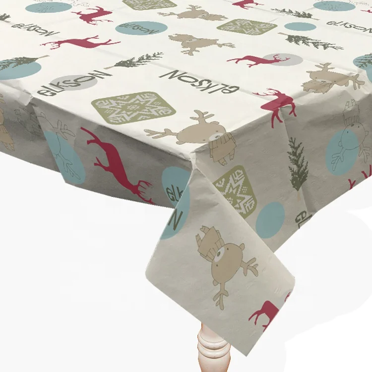 Damon-Tissue  custom  printed  paper tablecloth Christmas chevron disposable tablecloth