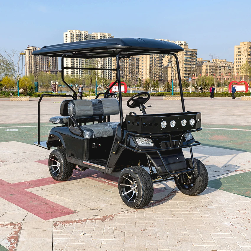 Цветной логотип на заказ высокий шасси 4-колесный клубный автомобиль электрическая тележка для гольфа продажу с солнечной крышей