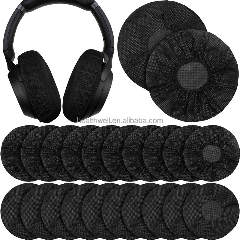 Black / white 6cm 8cm 11cm 12 cm Nonwoven Sanitary Headphone Covers Disposable Nonwoven Headphone Earmuff Covers