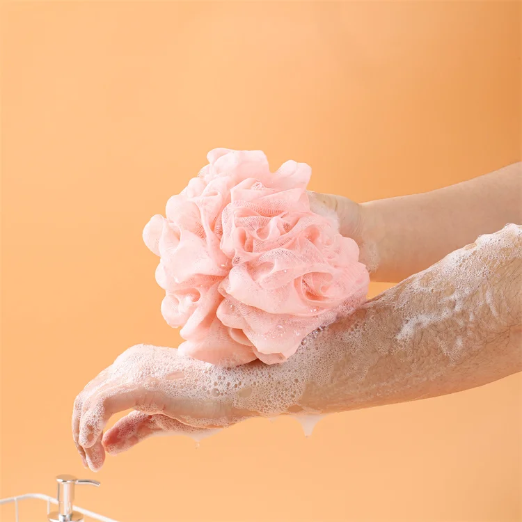 Hot Selling Bath Sponge Loofah Bath Shower Sponge White Loofah Ball Soft Body Scrubber Bathing Flowers Luffa Body Exfoliation