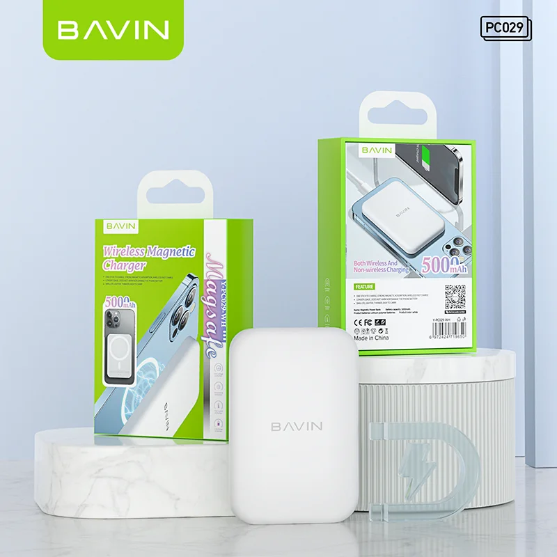 BAVIN PC029 5000mAh Fast Charging Magnet Charger Mini 15W Wireless Magnetic Power Bank For Phone