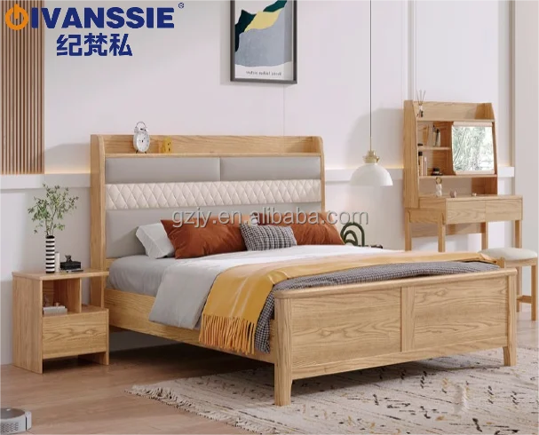 american style luxury antique design bed solid wood queen size bed solid frame with headboard