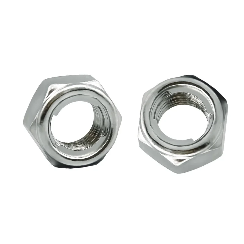 nylon lock hexagon nuts bolts and nuts manufacturers with white zinc plated for customized nut