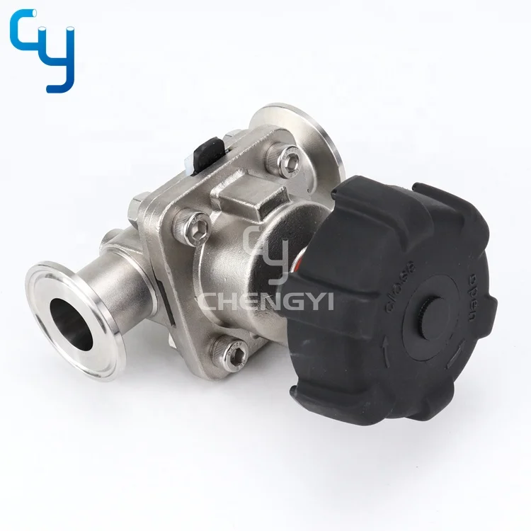 Sanitary stainless steel aspetic diaphragm valve with high temperature handwheel DN25