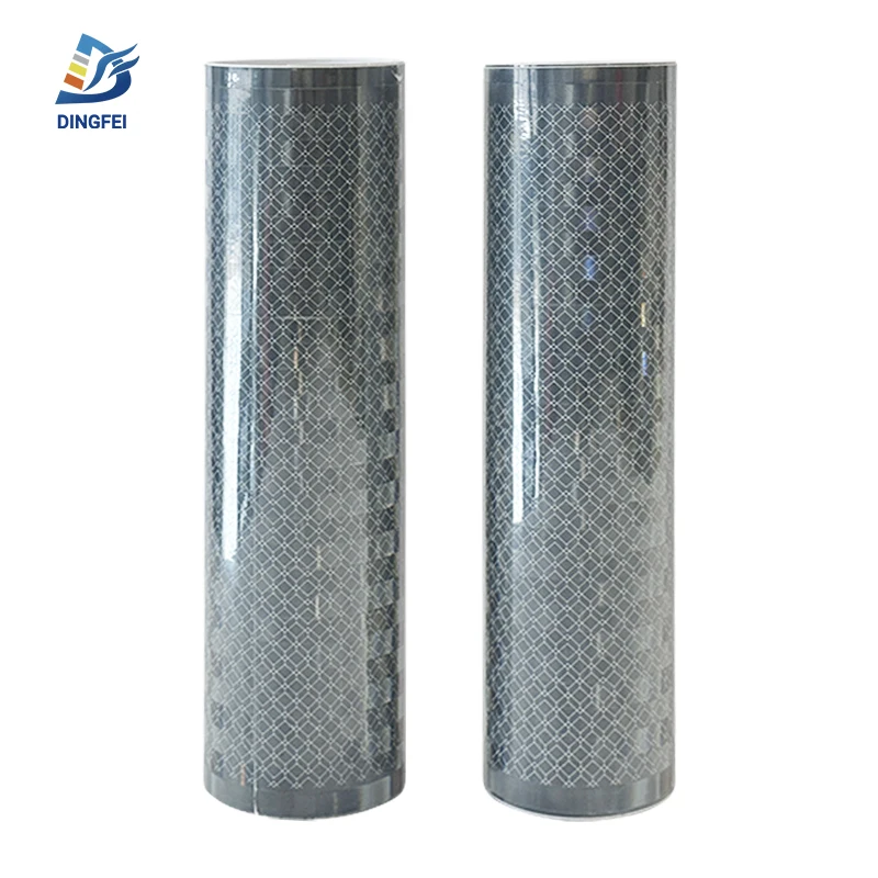 ASTM D4956 Type 6 EN12899 Class RA2 PC PMMA Custom Pattern White Diamond Grade Reflective Sheeting with Aluminum Backing