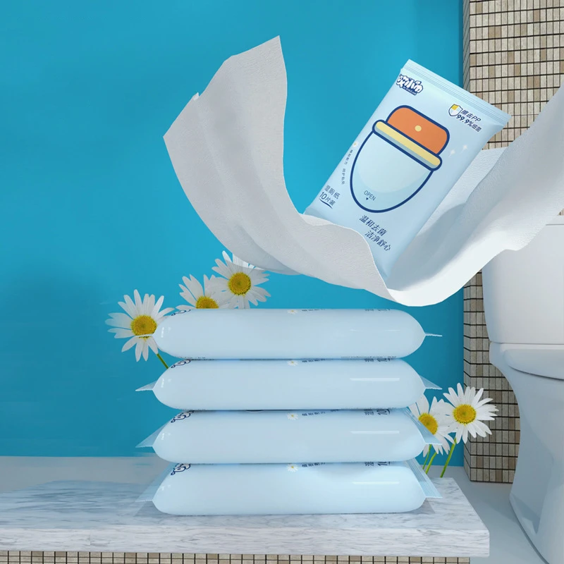 wholesale wet tissue paper 10pcs free sample custom your logo bamboo biodegradable flushable toilet wet wipes