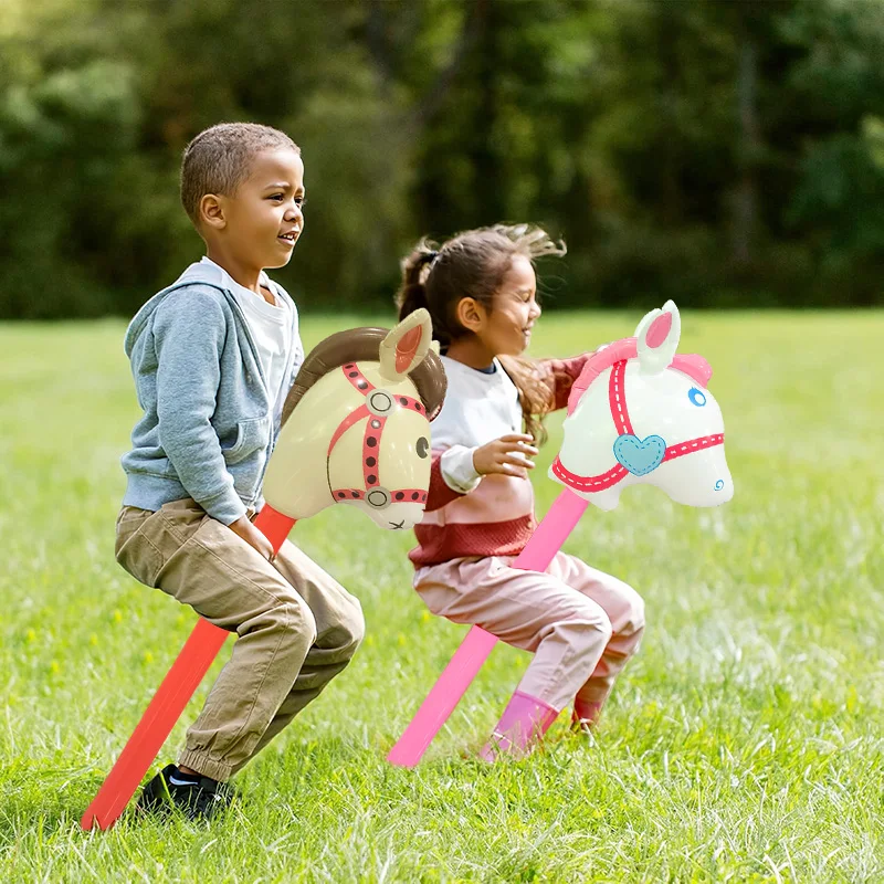 wholesale custom inflatable fighting stick pink red inflatable animal stick 90cm inflatable stick horse