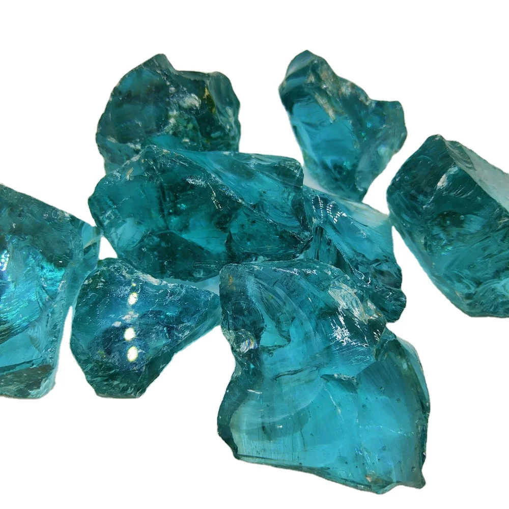 Wholesale slag colored broken glass stone for lighting landscape gabion decoration