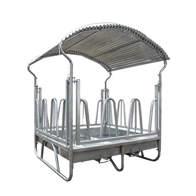 
High Quality hot dip galvanized livestock Horse cattle Hay Feeders with roof 