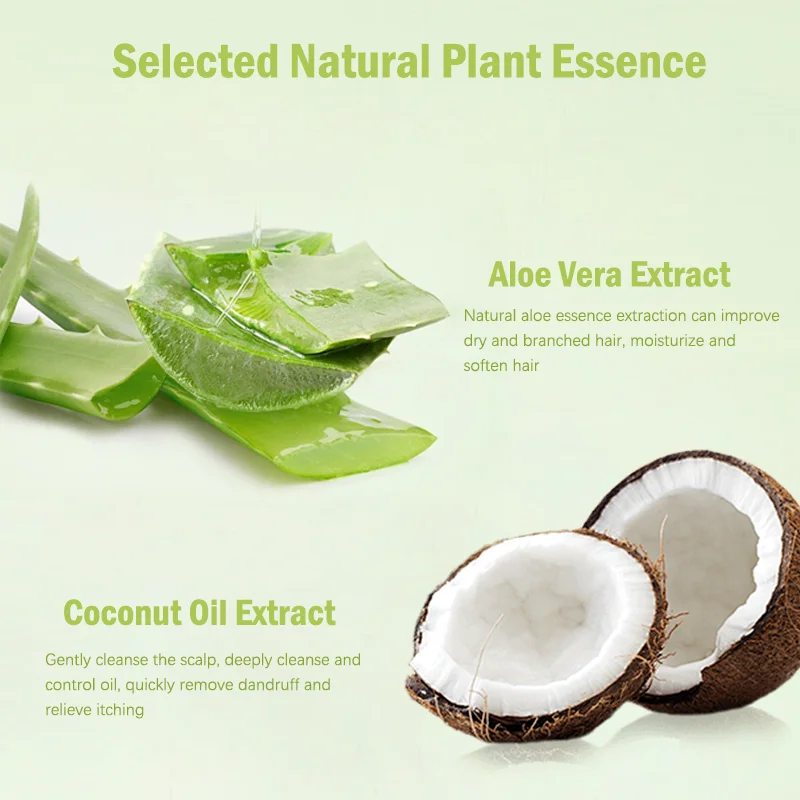Natural Herbal Aloe Shampoo Improves Dry Splitting, Sulfate Free Shampoo 500ml Shampoo for Men and Women