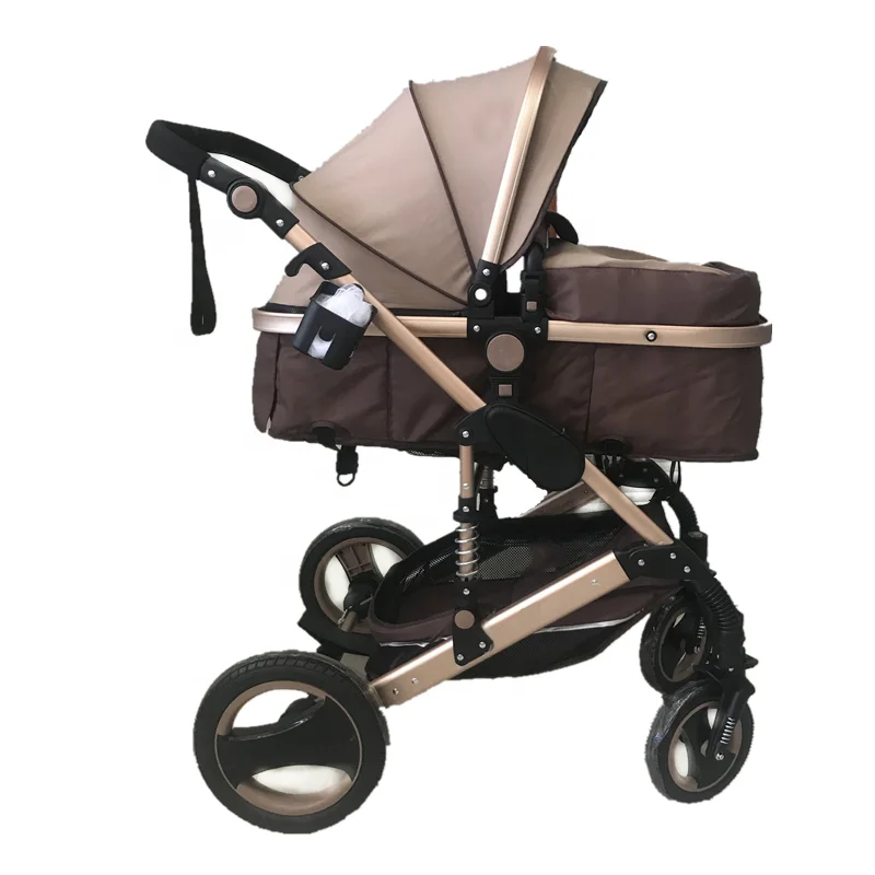 Collapsible 3-in-1 stroller High View Travel System Stroller with car seat