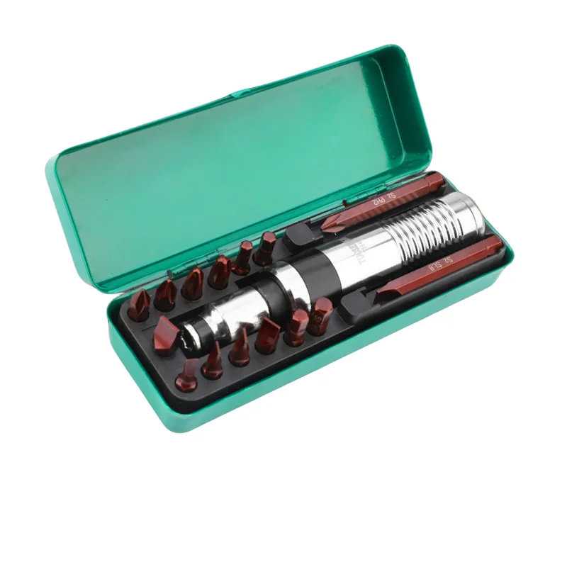 Tuosen hardware tools hexagonal screwdriver head set cross word multifunctional 12 pieces 16 pieces impact screwdriver set
