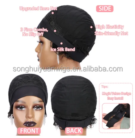 nature color curly human hair wig short virgin hair machine hair different textures for black women