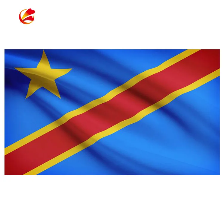 Wholesale 3*5FT Polyester Silk Print Hanging all size Country Custom Flag congo Democratic Republic of the Congo national Flag