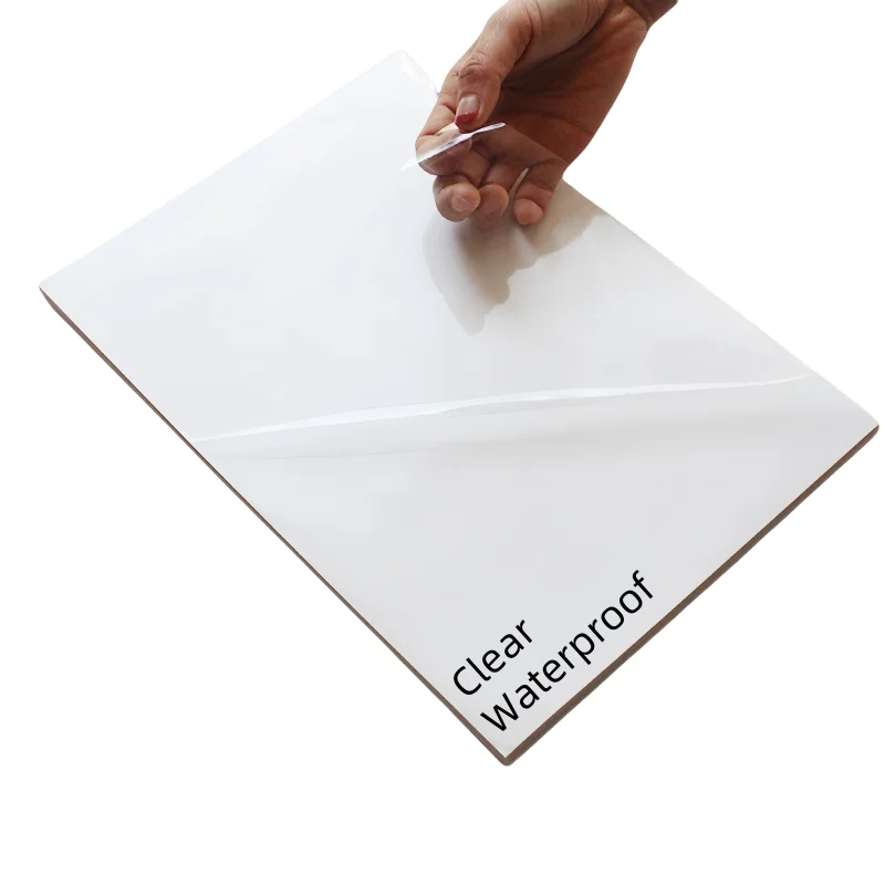 Premium  Waterproof Fully Matte Transparent Film Glossy Vinyl Self Adhesive Sticker Paper A4 Sheets for Inkjet Printer