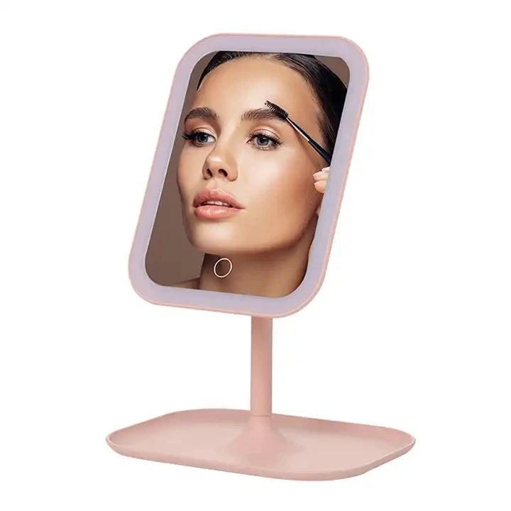 Below 2dollar gift promotion for Christmas Large size Girl Make Up led Mirror with three colors brightness