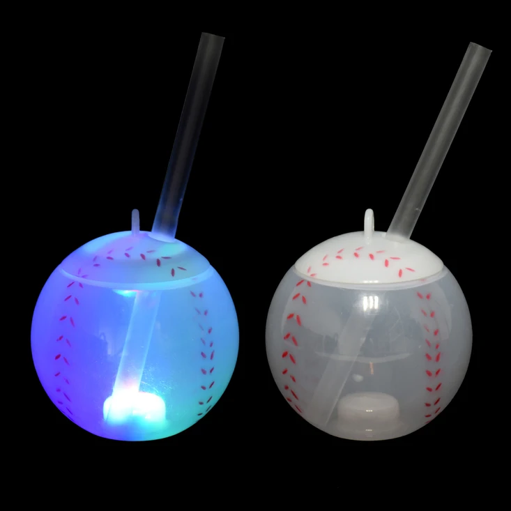 iShine Custom Icy Wine Beautiful Outdoor Daily Light Up Disco Glasses Tea Cup Reusable Party 17OZ LED Baseball Cup With Straw