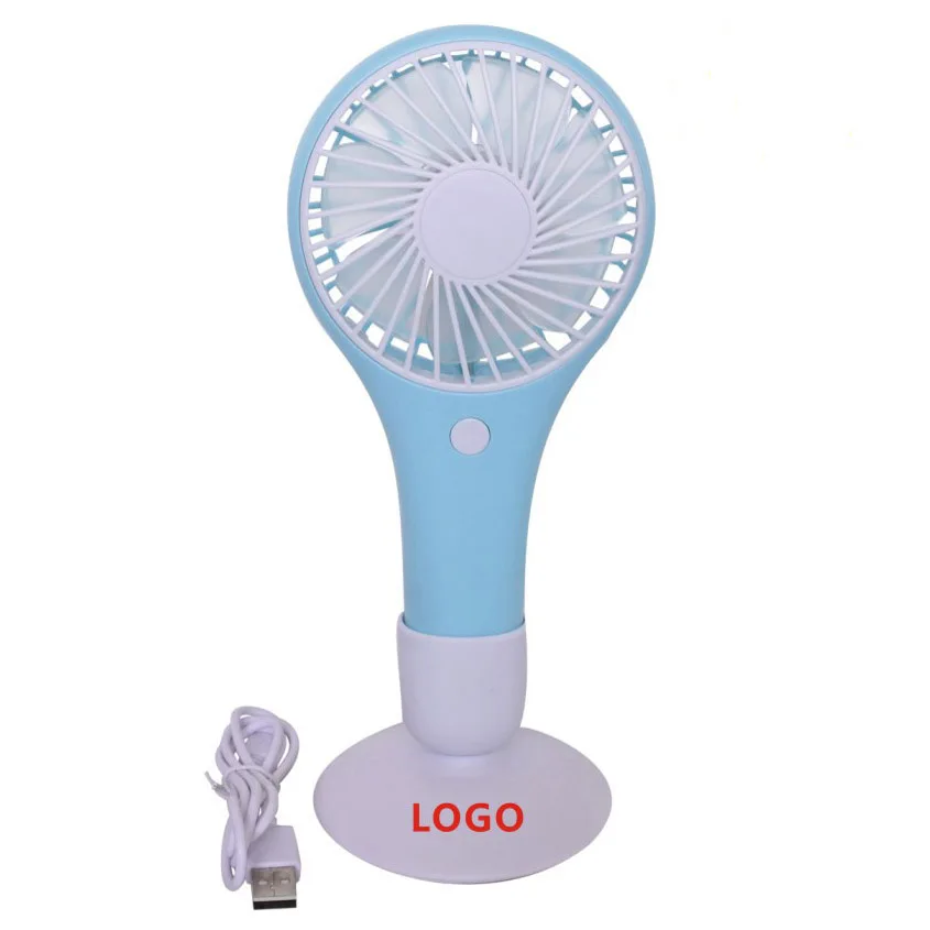 Custom Logo Plastic Mini Handheld USB Rechargeable Cooling Fan