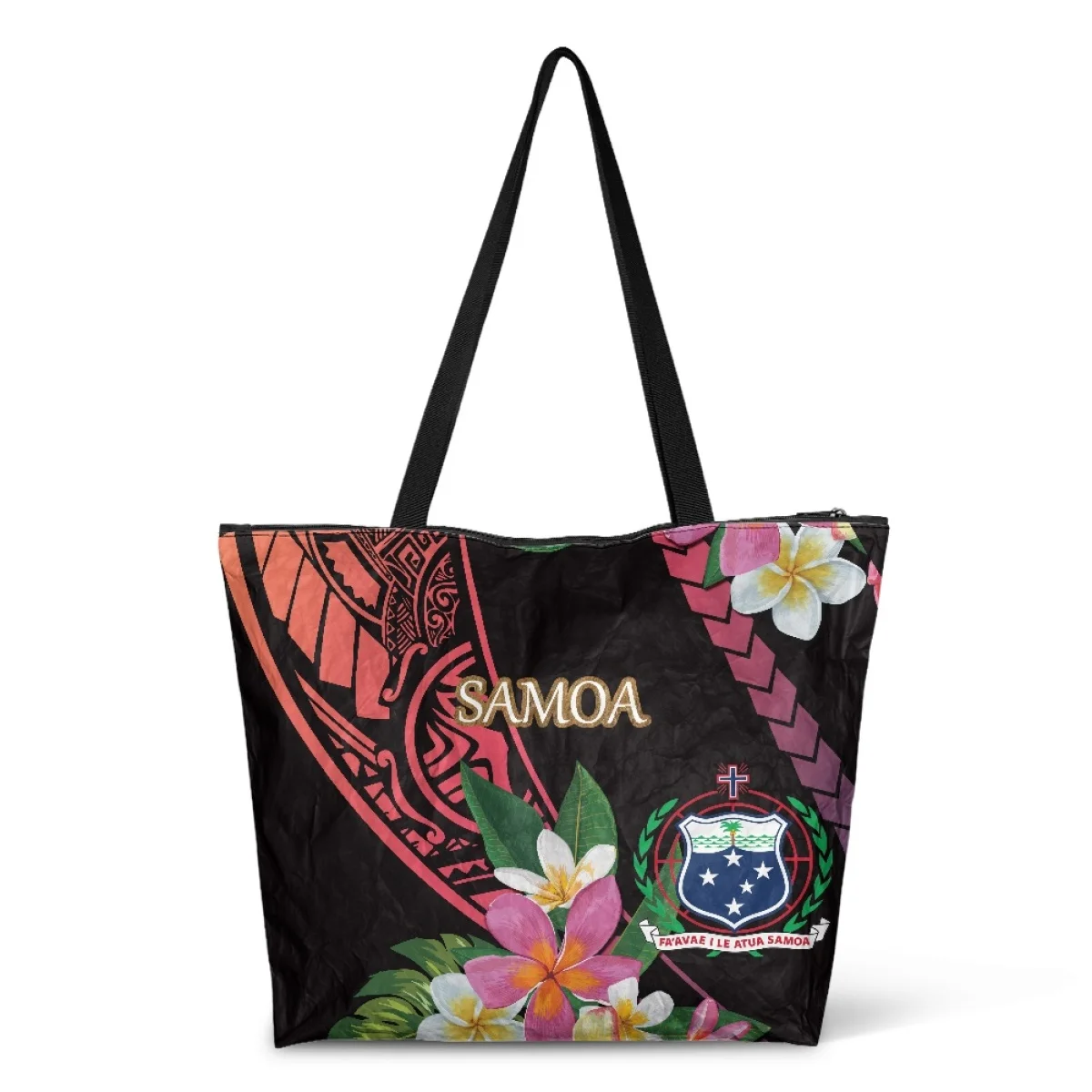 Sale Dupont Tyvek Tote Bag Samoa Flag Coat of Arm Tribal Tattoo With Hibiscus Luxury Shoulder Bag Man Big Shoulder Bag Woman