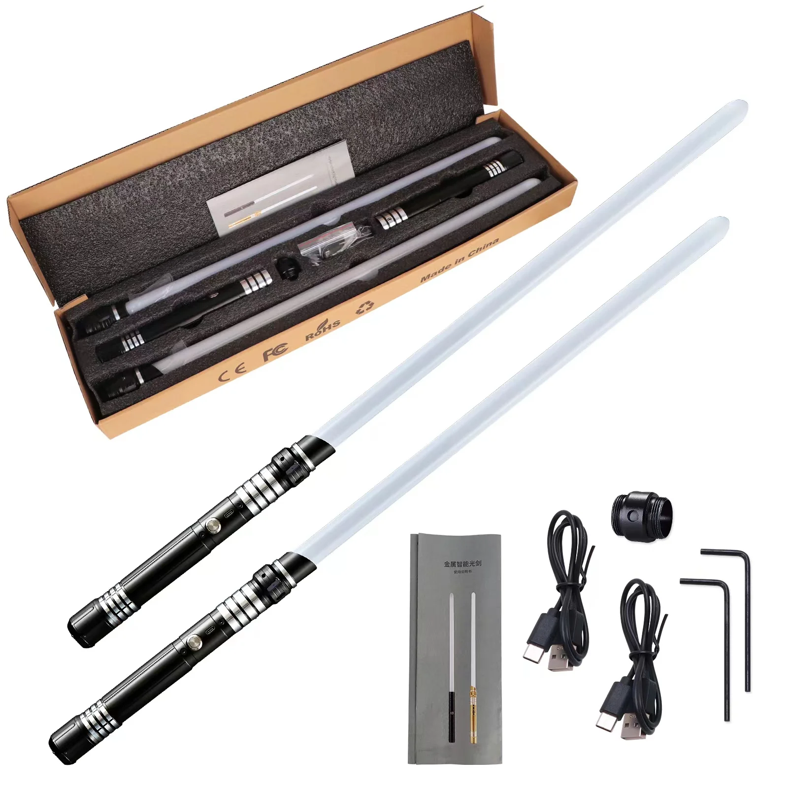 Metal Hilt Laser Sword Dueling Force Lightsaber  With bluetooth function Led Flashing Light Up Sword For Party