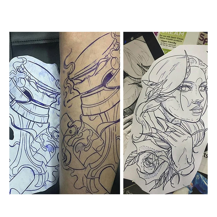 High Quality 4 Layers 100 Sheets Per Box A4 Size Transfer Paper Tattoo Thermal Stencil Carbon Copier Paper For Tattoo Artist