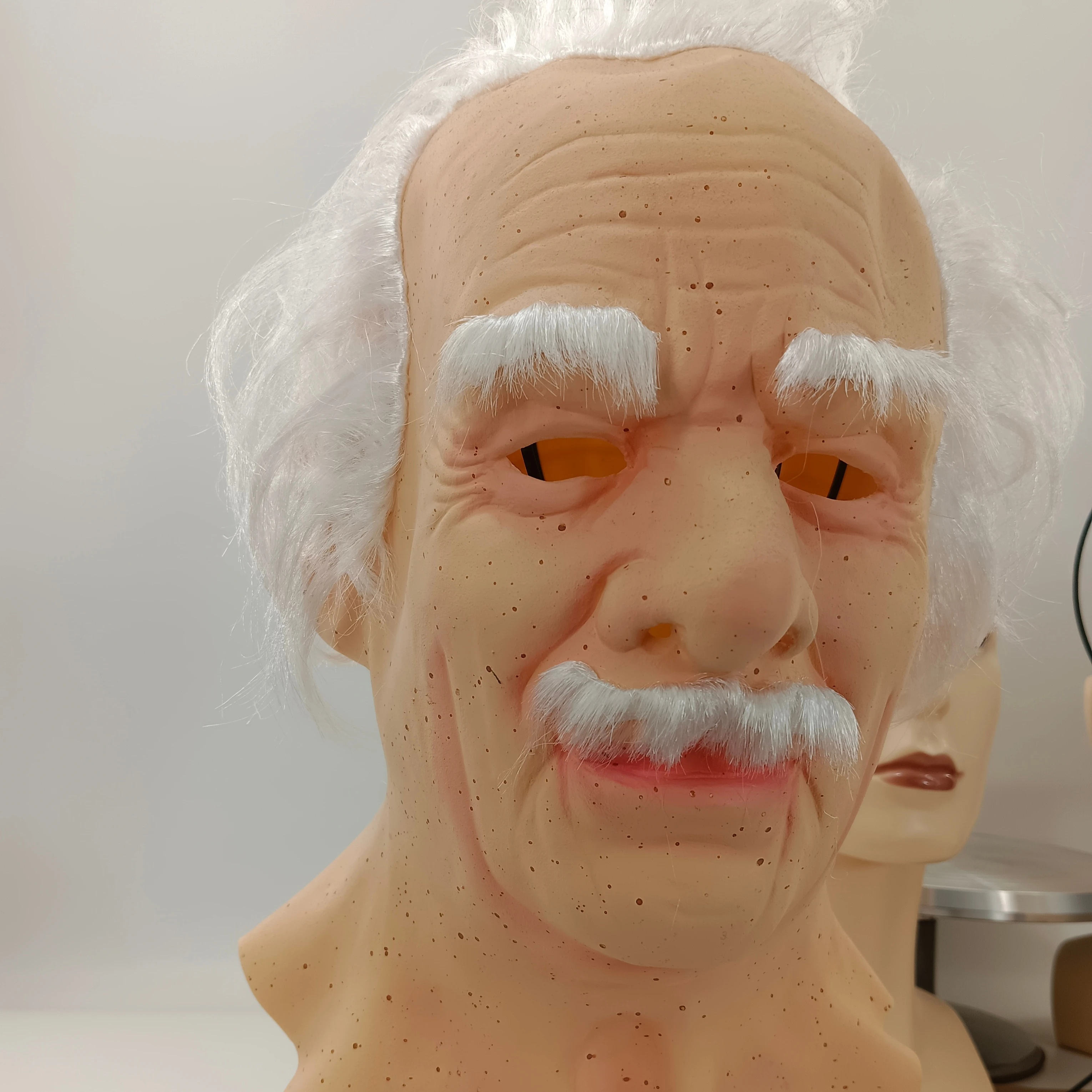 Halloween young people full head bareheaded old man latex Headgear Cosplay full Head Mask