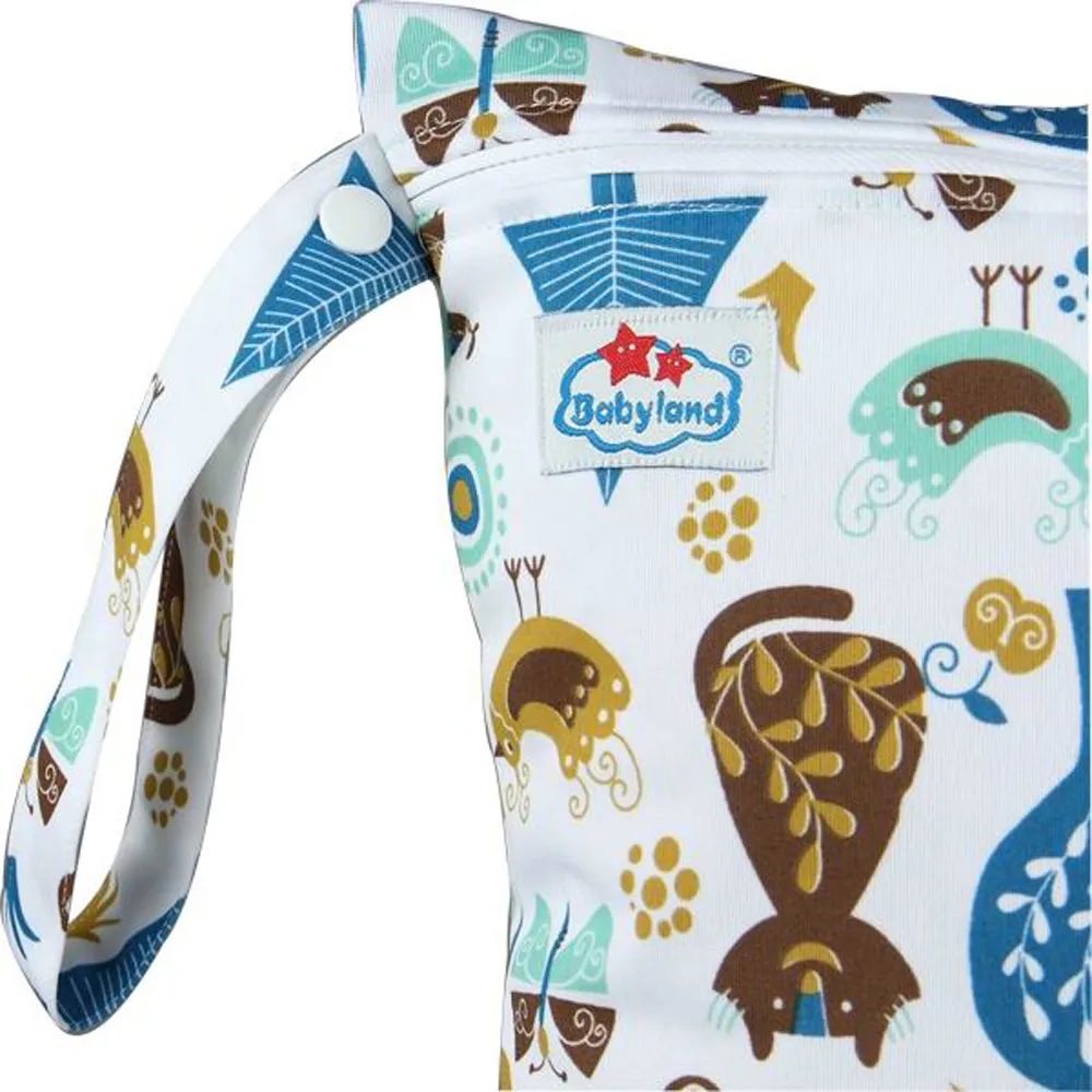 Babyland baby reusable waterproof multi-functional laundry zippered diaper bag  baby nappy wet bag