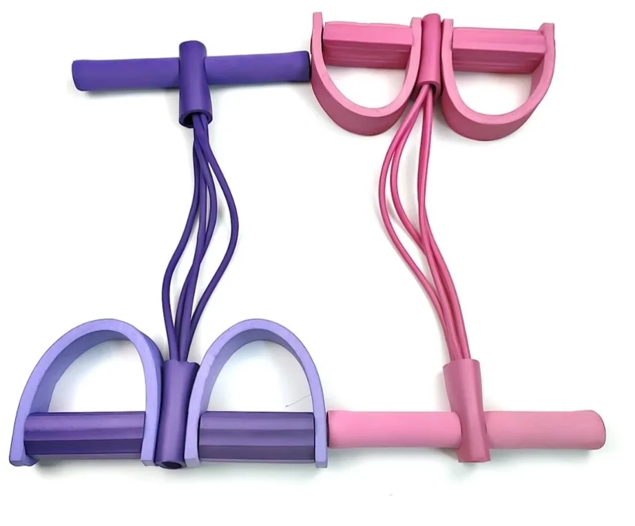 Four-tube Multifunctional Pedal Rally Yoga Exercise Bands Auxiliary Fitness Equipment for Sit-ups and Abdominal Workout