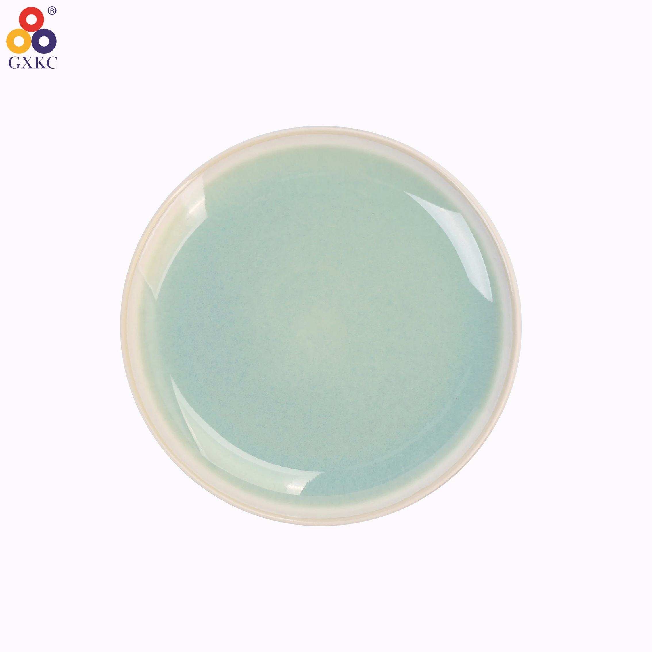 Sanhuan lead and cadmium free high quality green reactive glazed color porcelain tableware sets ceramic dinnerware