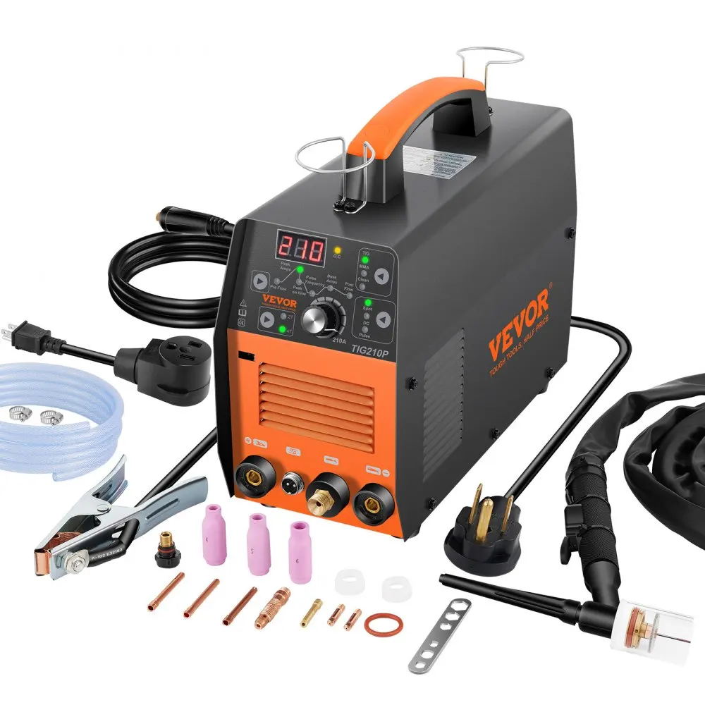 VEVOR 210Amp TIG 3 in 1Welder 110/220V Dual Voltage HF TIG Stick Clean Welding Machine Digital Arc Welder