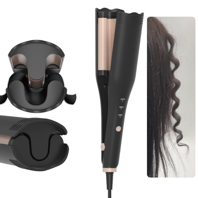portable small negative ion tourmaline ceramic fast heating  waves shape curlin deep U waver hair curler