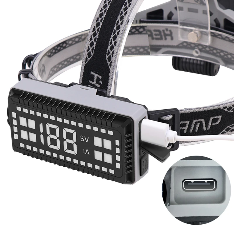 Супер мощный налобный фонарь USB перезаряжаемый фара XHP70 светодиодный масштабируемый Головной водонепроницаемый головной фонарик