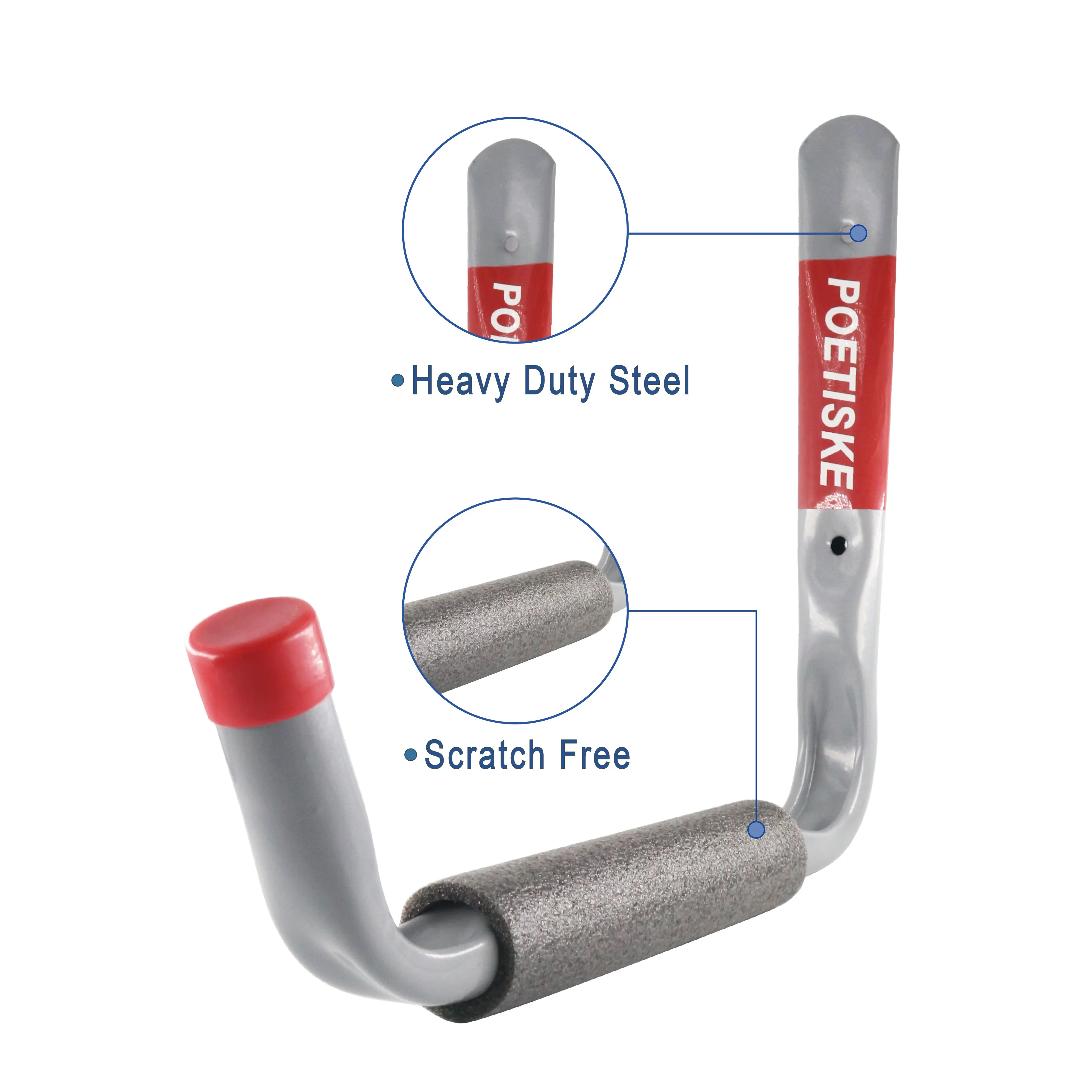 Wholesale J Shape Utility Hook Set 4PC Heavy Duty Garden Storage Metal Wall Mounted Garage Storage Utility Hook For Hanging