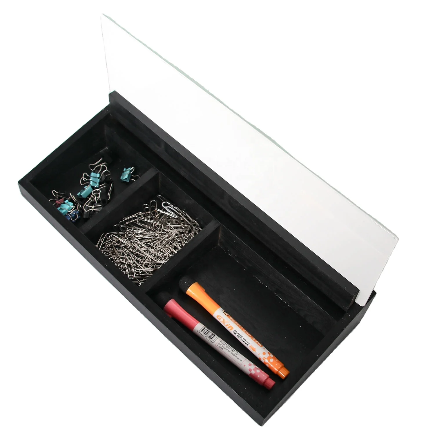 Computer pad desktop organizer white board Dry erase office home writing keyboard stand whiteboard with wooden storage stand