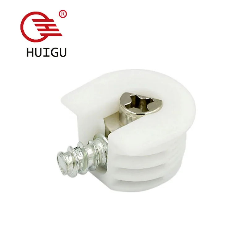 Wood connectors three-in-one connection accessory white color cabinet joint connector