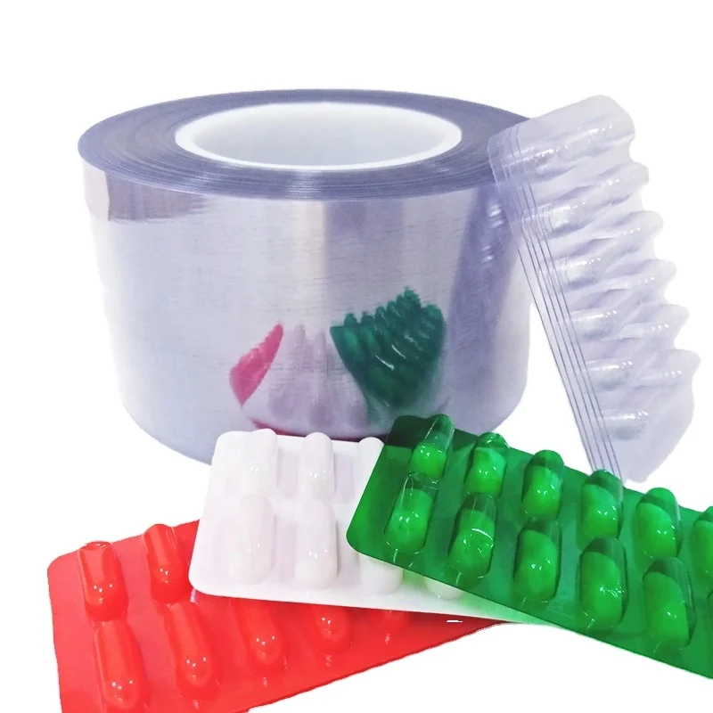 Medical Grade Transparent and Colorful 60g PVC/PVDC Film High Barrier for Blister Packing Tablet Capsules and Pills Package