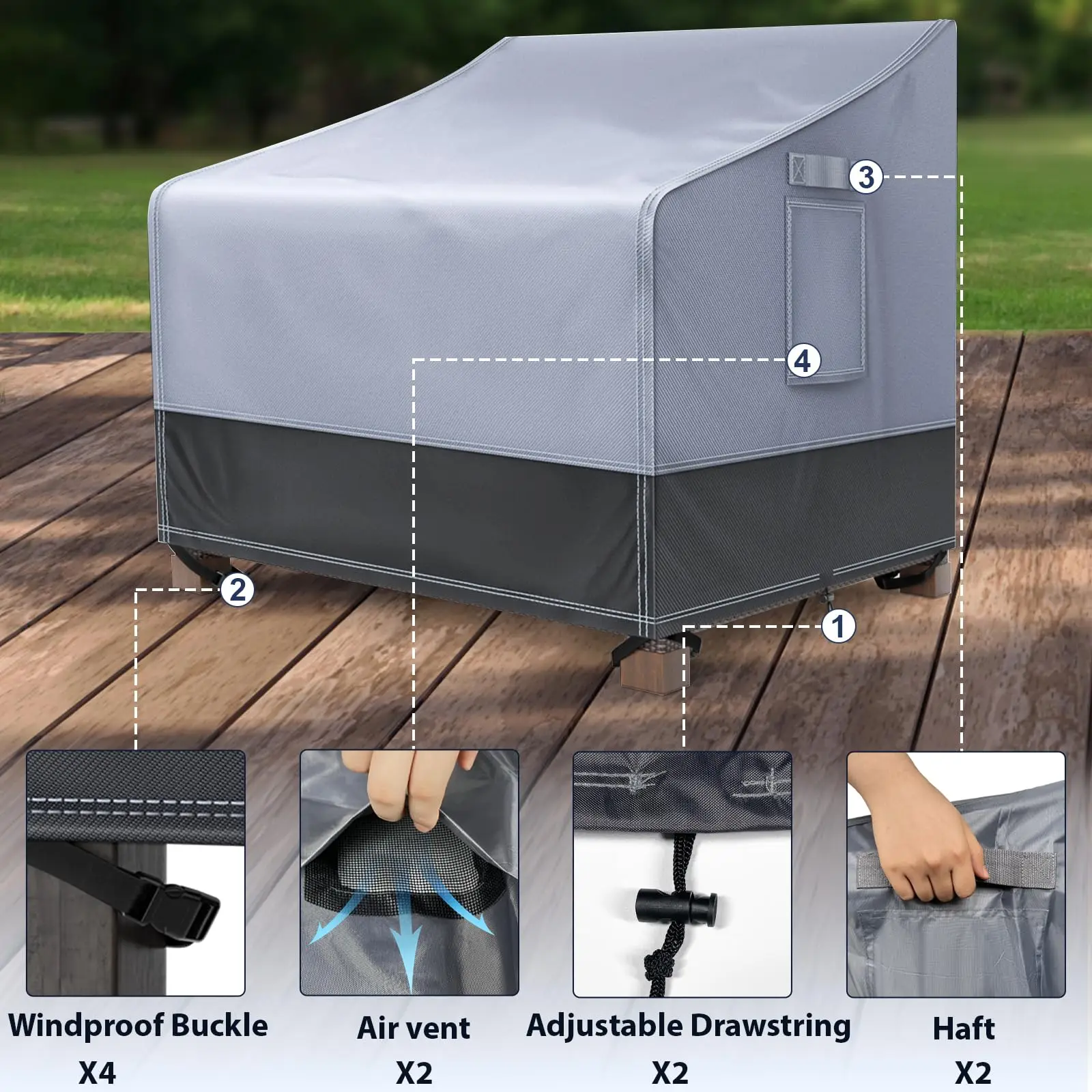 Outdoor Furniture Cover Patio Furniture Covers Waterproof for Chairs Heavy Duty 600D Waterproof Patio Chair Covers